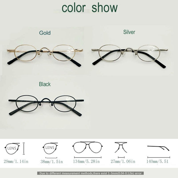 Yujo Unisex Oval Full Rim Reading Glasses Alloy Y026 Reading Glasses Yujo