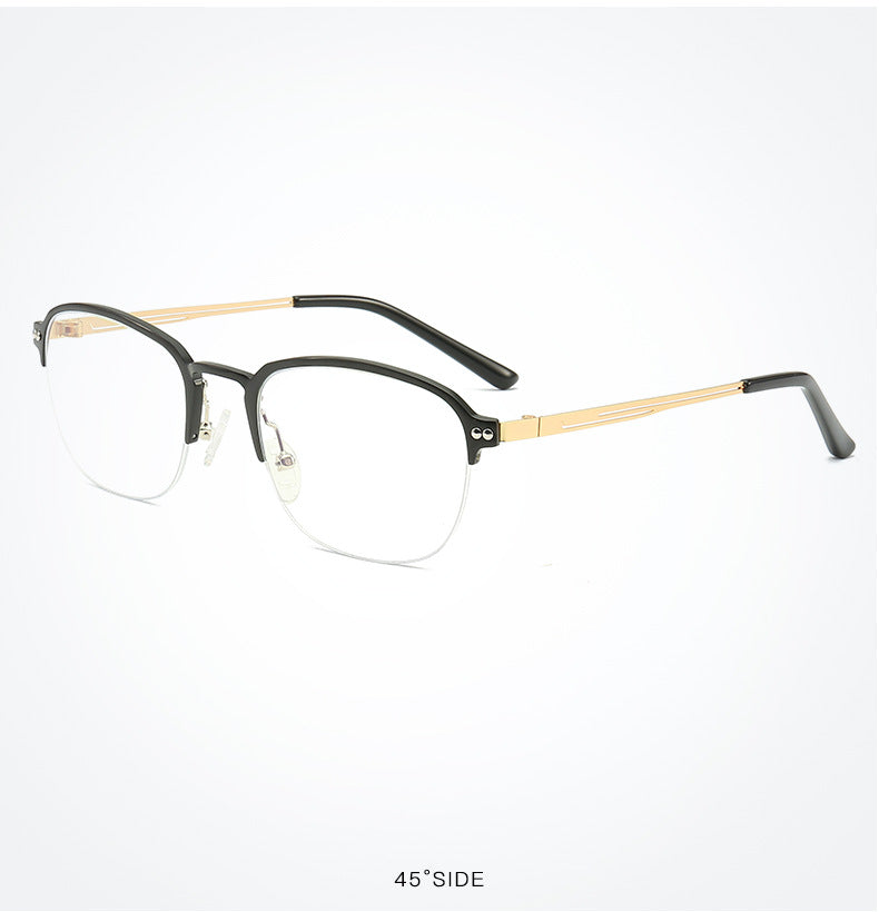 Hdcrafter Unisex Semi Rim Square Titanium Frame Eyeglasses 6097 Semi Rim Hdcrafter Eyeglasses