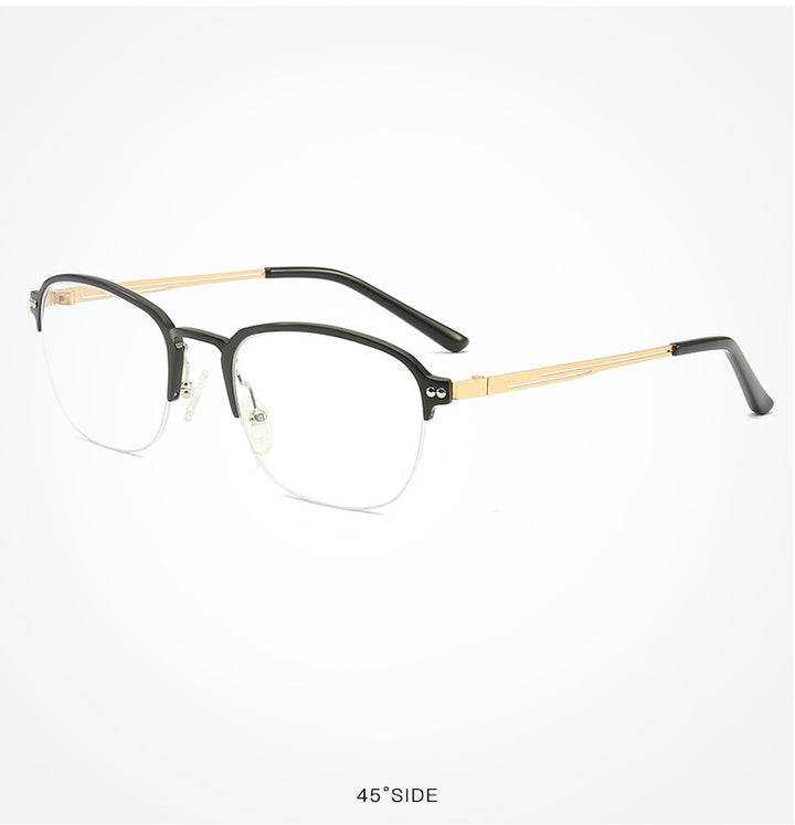 Hdcrafter Unisex Semi Rim Square Titanium Frame Eyeglasses 6097 Semi Rim Hdcrafter Eyeglasses
