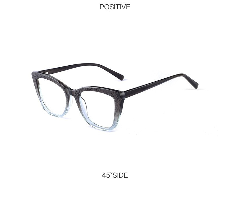 Hotochki Women's Full Rim Cat Eye TR-90 Resin Acetate Frame Eyeglasses Z508 Full Rim Hotochki