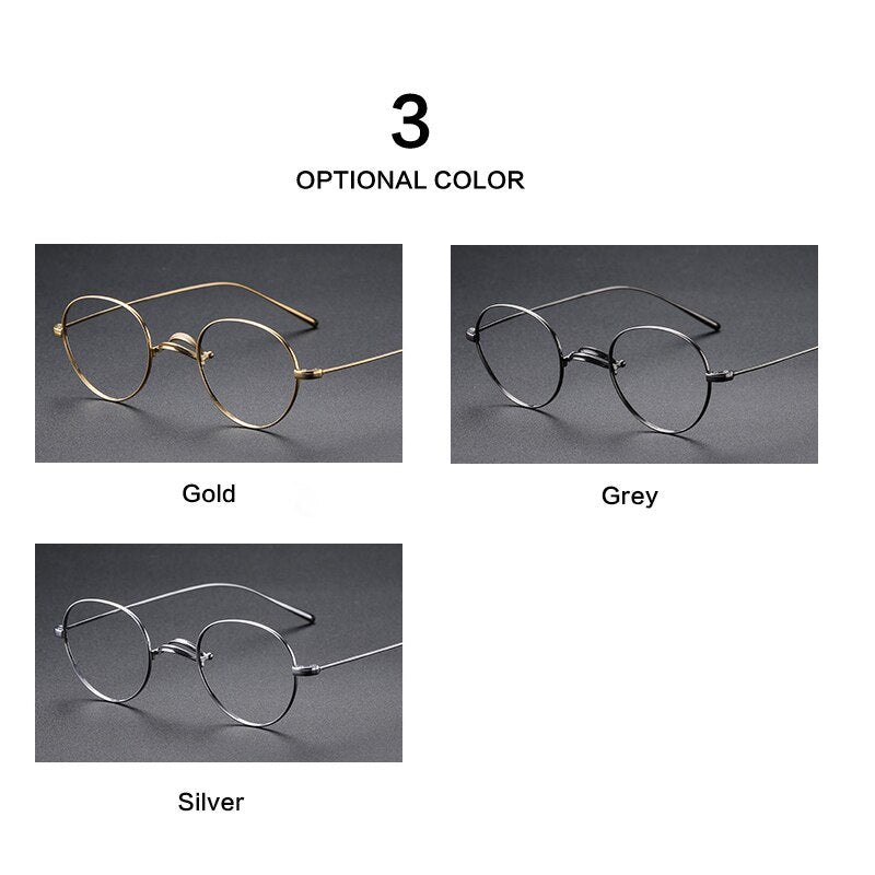 Muzz Unisex Full Rim Round Oval Titanium Frame Eyeglasses Mmmm1241 Full Rim Muzz