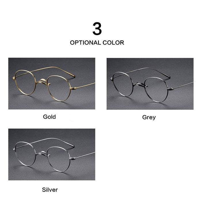 Muzz Unisex Full Rim Round Oval Titanium Frame Eyeglasses Mmmm1241 Full Rim Muzz