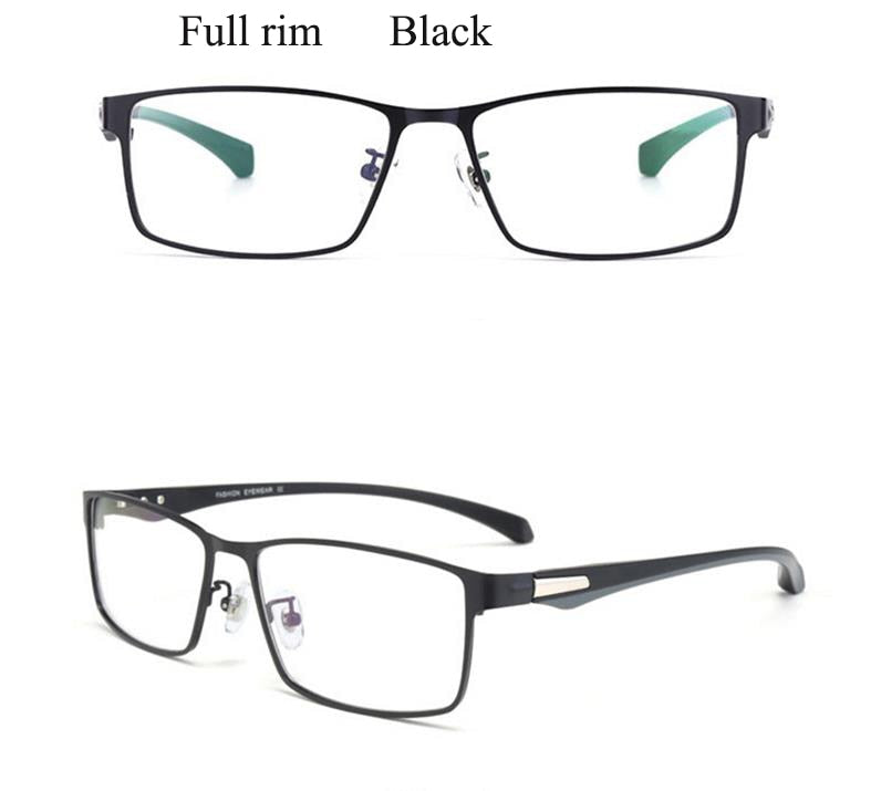 Bclear Men's Semi Rim Square Titanium Alloy Eyeglasses 66071 Semi Rim Bclear