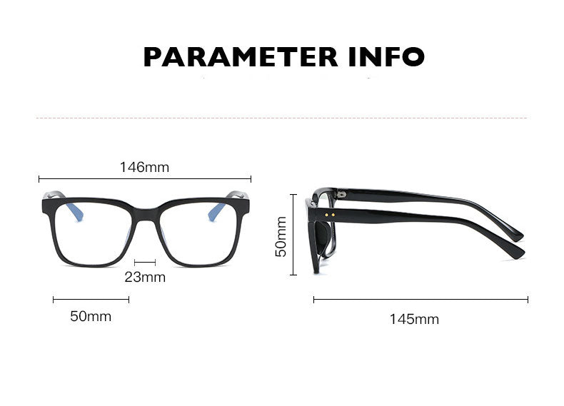 Hotony Unisex Full Rim Square Acetate Eyeglasses 8822 Full Rim Hotony