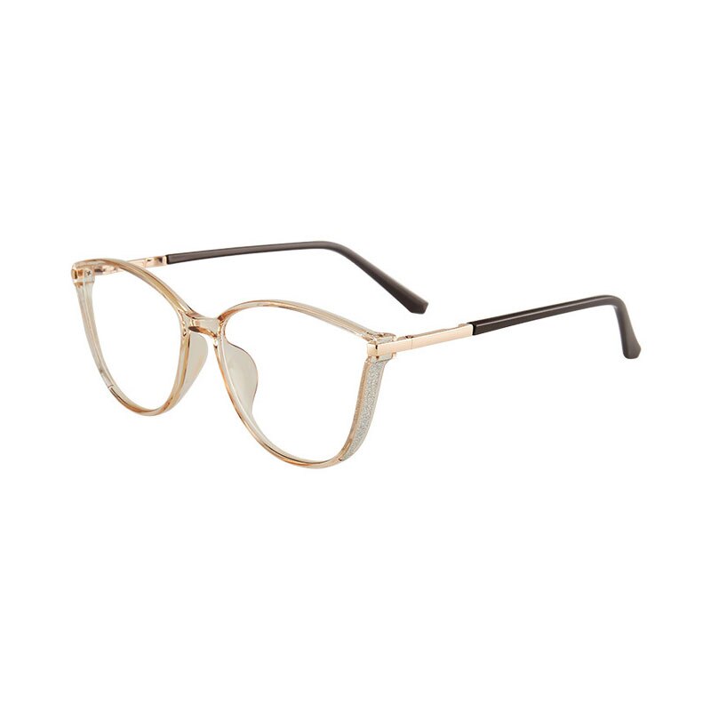 Hotony Women's Full Rim TR 90 Resin Cat Eye Frame Eyeglasses 7041 Full Rim Hotony tea