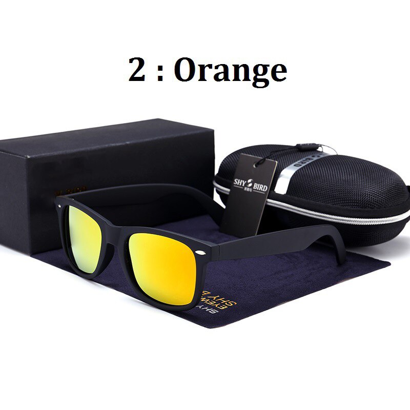 Hdcrafter Unisex Full Rim Square Acetate Frame Polarized Sunglasses 2140 Sunglasses HdCrafter Sunglasses Orange  