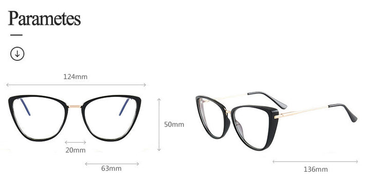 Hotony Women's Full Rim TR 90 Resin Cat Eye Frame Eyeglasses 7033 Full Rim Hotony