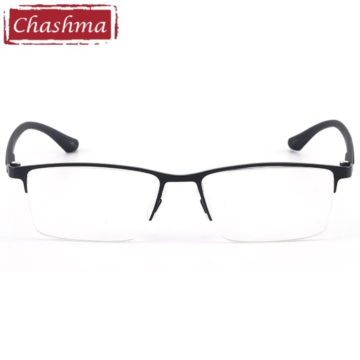 Chashma Ottica Men's Semi Rim Square Titanium Stainless Steel Eyeglasses 9387 Semi Rim Chashma Ottica