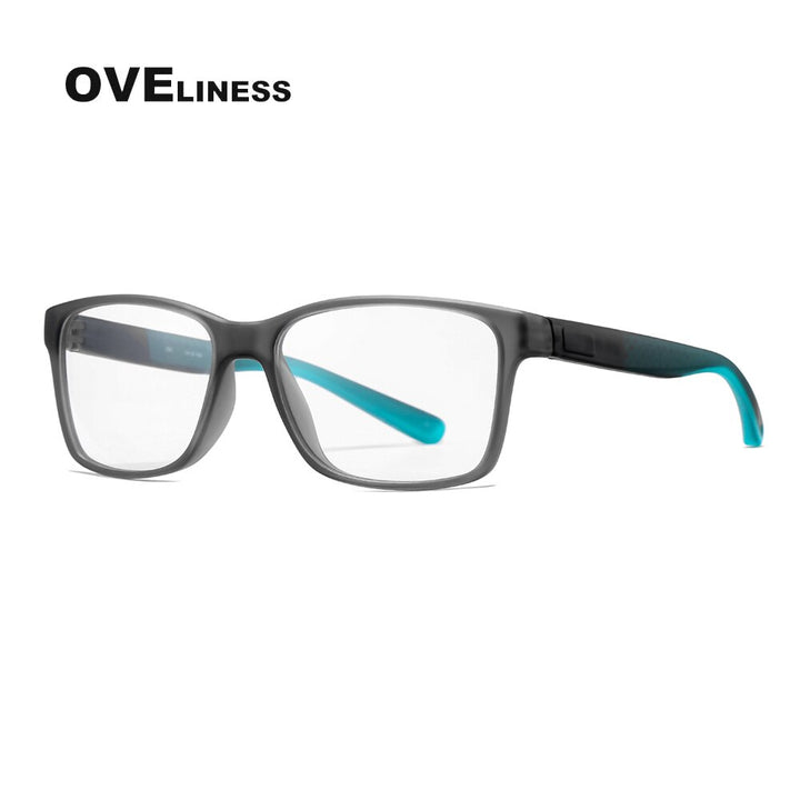 Oveliness Unisex Full Rim Square Tr 90 Titanium Eyeglasses 7091 Full Rim Oveliness grey blue