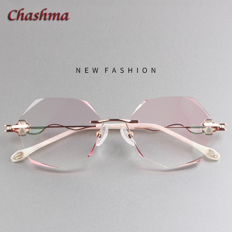 Semi rimless prescription glasses with wide temples  FramesFashion Rimless  Collections ｜Framesfashion