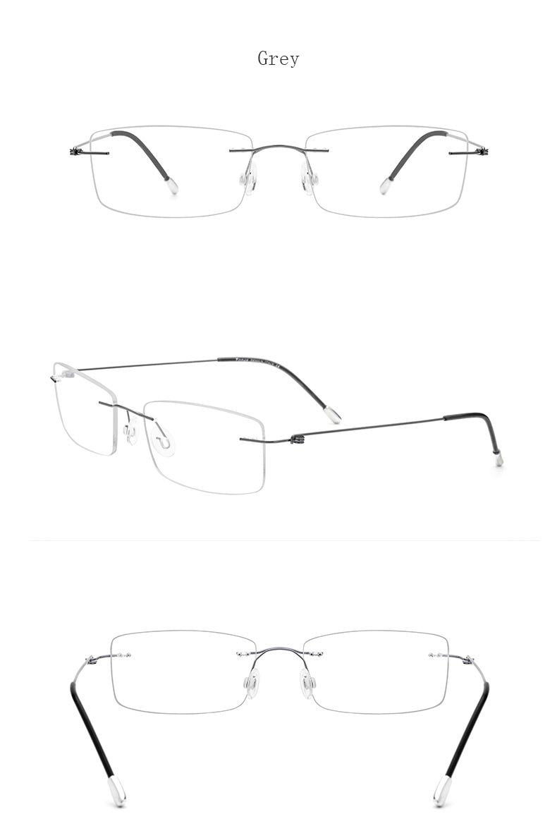 Hdcrafter Women's Rimless Rectangle Titanium Frame Eyeglasses P8361 Rimless Hdcrafter Eyeglasses