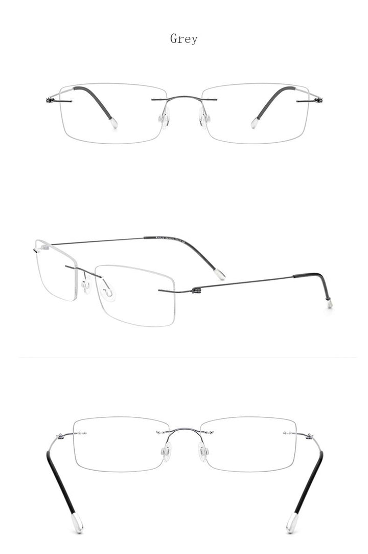 Hdcrafter Women's Rimless Rectangle Titanium Frame Eyeglasses P8361 Rimless Hdcrafter Eyeglasses