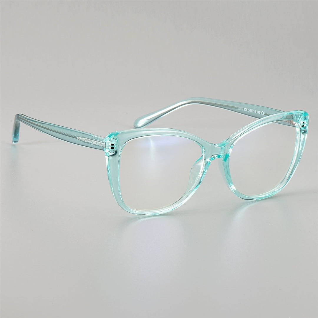CCspace Unisex Full Rim Cat Eye Tr 90 Titanium Frame Eyeglasses 51015 Full Rim CCspace green