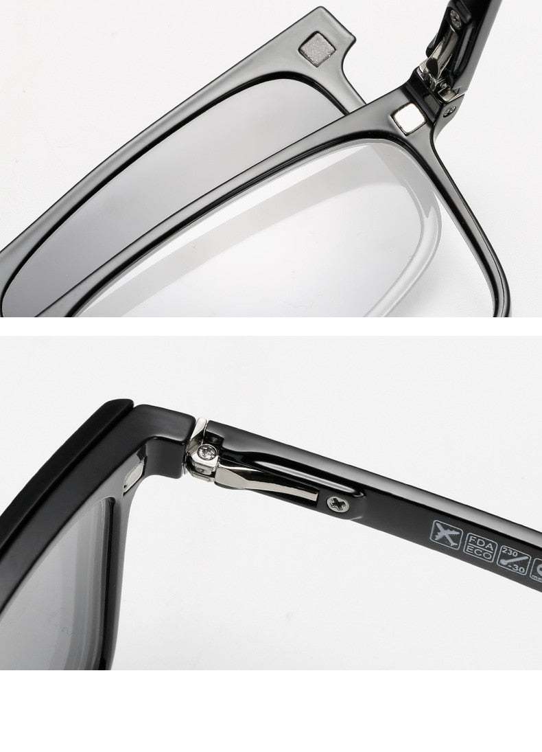 Yimaruili Unisex Full Rim Resin Frame Eyeglasses With Polarized Lens Magnetic Clip On Sunglasses 2146 With Clip Ons Yimaruili Eyeglasses