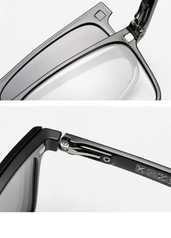 Yimaruili Unisex Full Rim Resin Frame Eyeglasses With Polarized Lens Magnetic Clip On Sunglasses 2146 With Clip Ons Yimaruili Eyeglasses