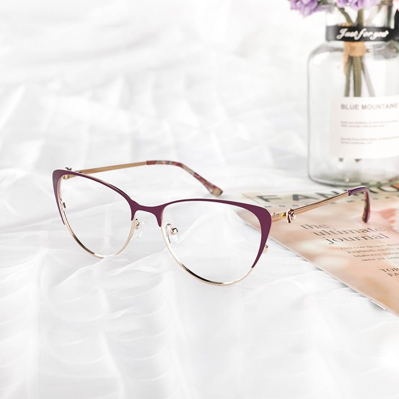 Kansept Metal Women Metal Glasses Frame Cat Eye Eyeglasses Frame 8045 Full Rim Kansept