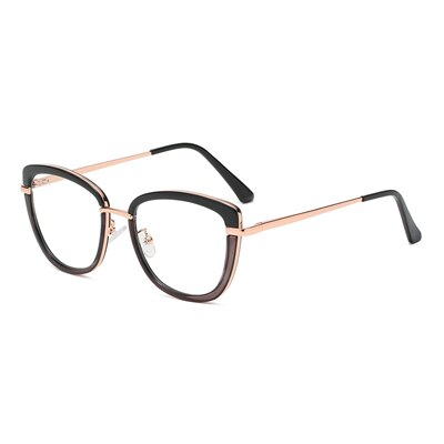 Ralferty Women's Eyeglasses Cat Eye Anti Blue Light TR90 D609 Full Rim Ralferty C1 Black