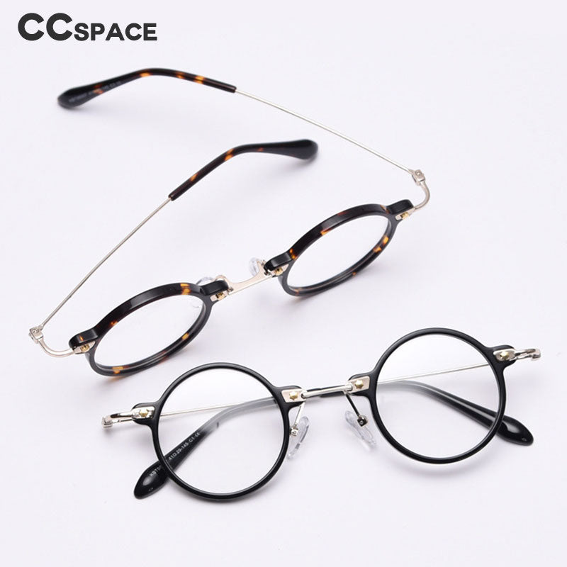 CCspace Unisex Full Rim Roud Acetate Frame Eyeglasses 49811 Full Rim CCspace