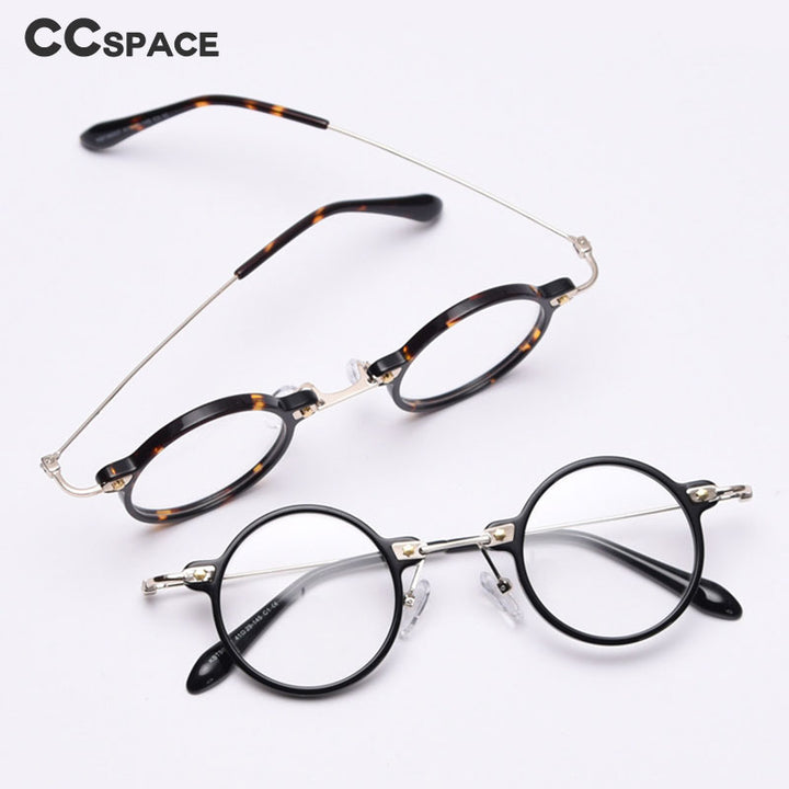 CCspace Unisex Full Rim Roud Acetate Frame Eyeglasses 49811 Full Rim CCspace
