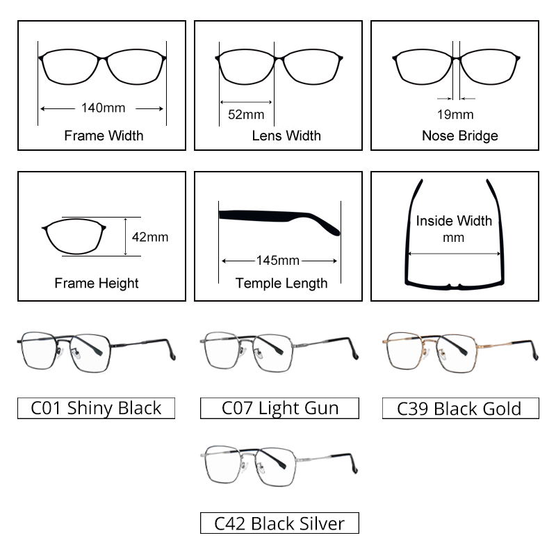 Ralferty Unisex Full Rim Irregular Square Alloy Eyeglasses D220 Full Rim Ralferty