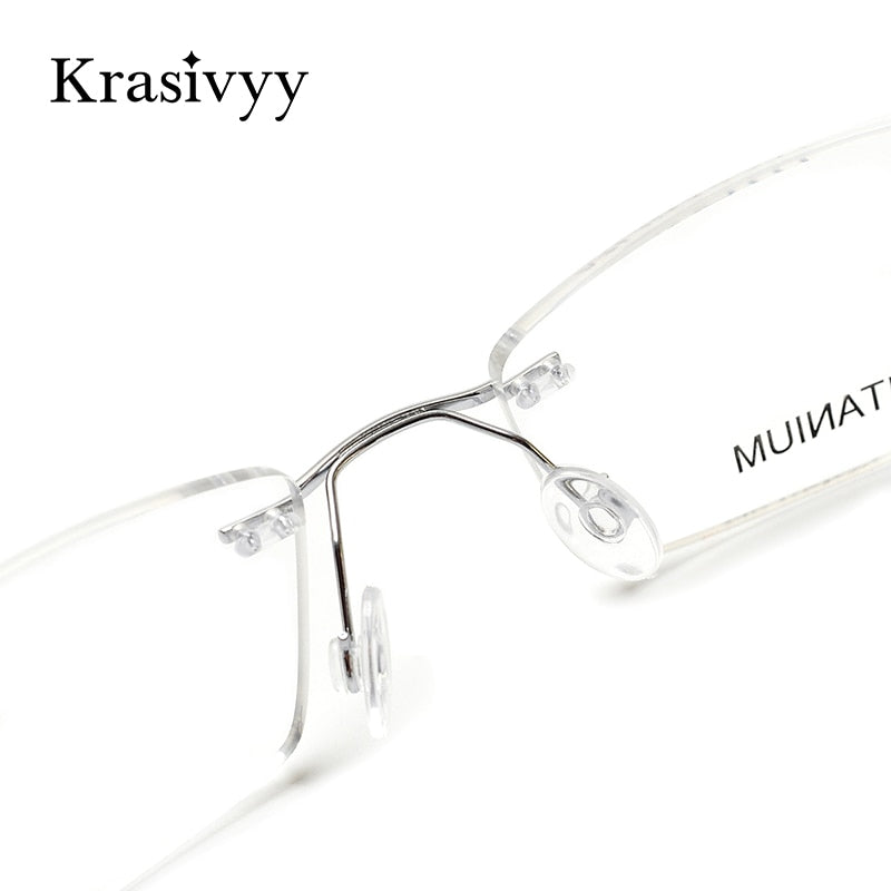Krasivyy Unisex Rimless Square Titanium Screwless Eyeglasses Kr16028 Rimless Krasivyy