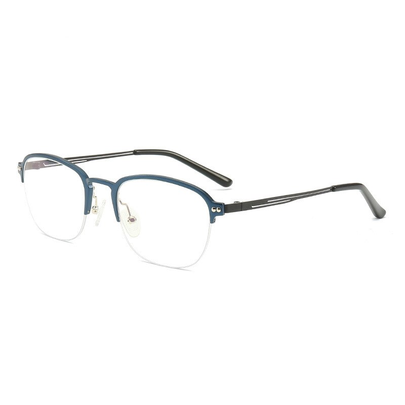 Hdcrafter Unisex Semi Rim Square Titanium Frame Eyeglasses 6097 Semi Rim Hdcrafter Eyeglasses