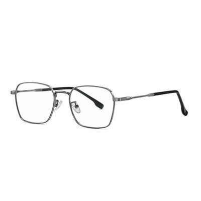 Ralferty Unisex Full Rim Irregular Square Alloy Eyeglasses D220 Full Rim Ralferty C07 Light Gun