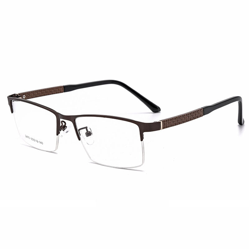 Hotochki Men's Semi Rim Browline Alloy Frame Eyeglasses 2470 Semi Rim Hotochki