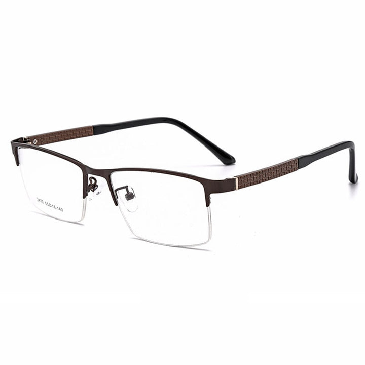 Hotochki Men's Semi Rim Browline Alloy Frame Eyeglasses 2470 Semi Rim Hotochki