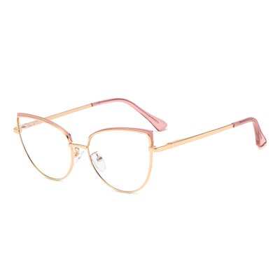 Ralferty Women's  Full Rim Square Cat Eye Alloy Eyeglasses Full Rim Ralferty C2 Pink As picture 