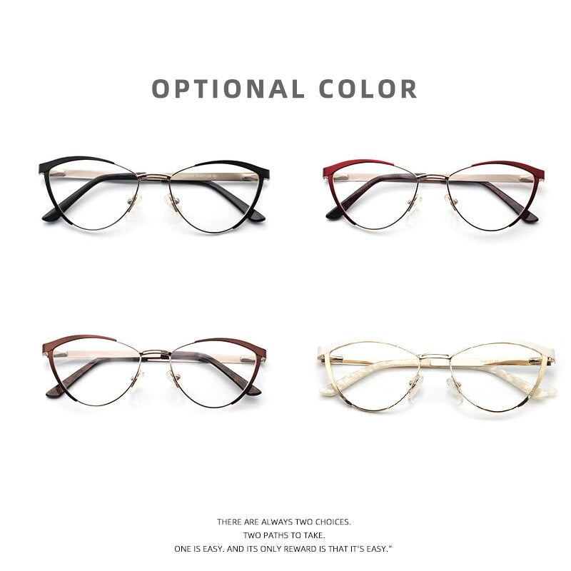 Laoyehui Women's Eyeglasses Cat Eye Alloy Frame 5821 Full Rim Laoyehui