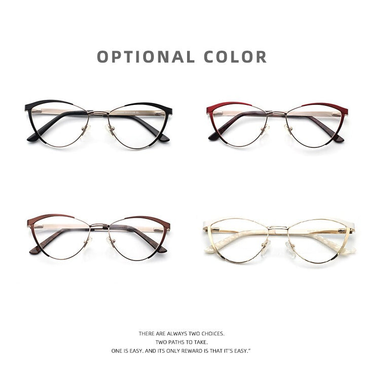 Laoyehui Women's Eyeglasses Cat Eye Alloy Frame 5821 Full Rim Laoyehui