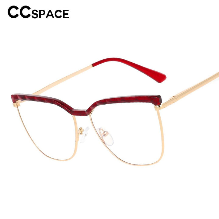 CCspace Unisex Full Rim Square Cat Eye Tr 90 Alloy Frame Eyeglasses 53366 Full Rim CCspace