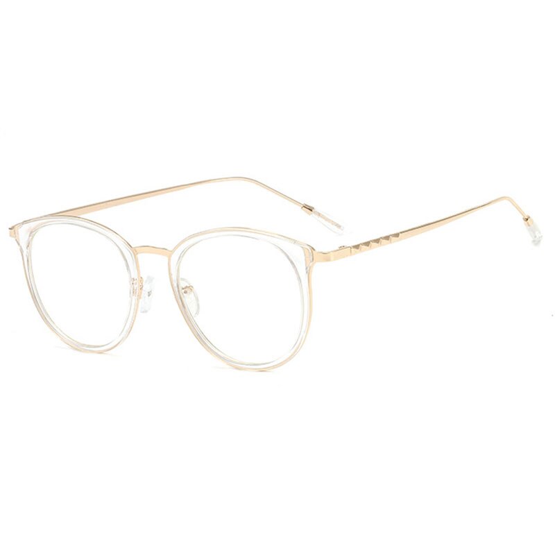 Hotony Unisex Full Rim Acetate Round Frame Eyeglasses 9237 Full Rim Hotony Prateado