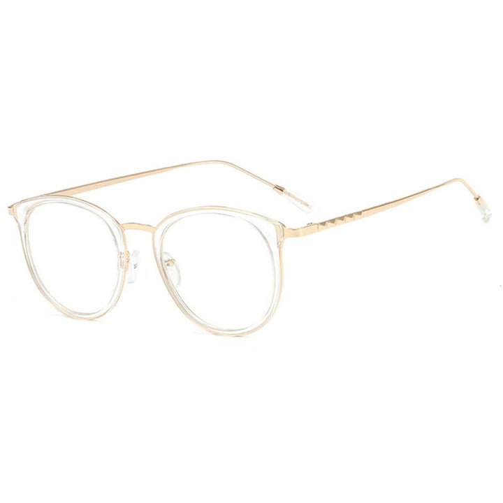 Hotony Unisex Full Rim Acetate Round Frame Eyeglasses 9237 Full Rim Hotony Prateado
