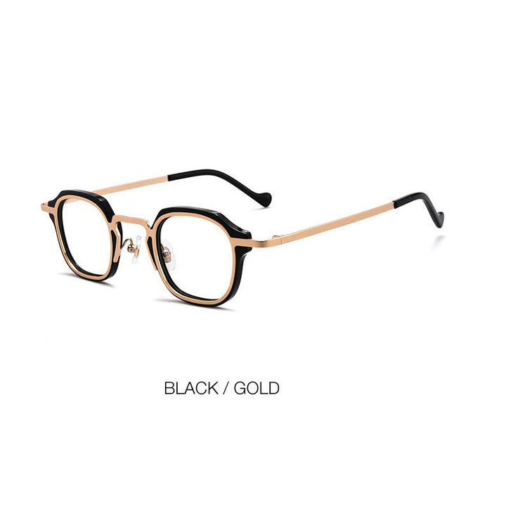Muzz Men's Full Rim Square Round Acetate Alloy Frame Eyeglasses M7 Full Rim Muzz c1