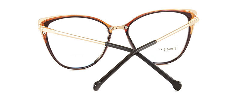 Hotony Women's Full Rim Cat Eye TR 90 Resin Alloy Frame Eyeglasses 7019 Full Rim Hotony