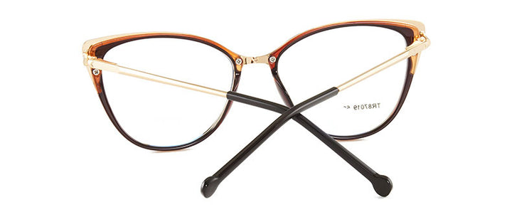 Hotony Women's Full Rim Cat Eye TR 90 Resin Alloy Frame Eyeglasses 7019 Full Rim Hotony