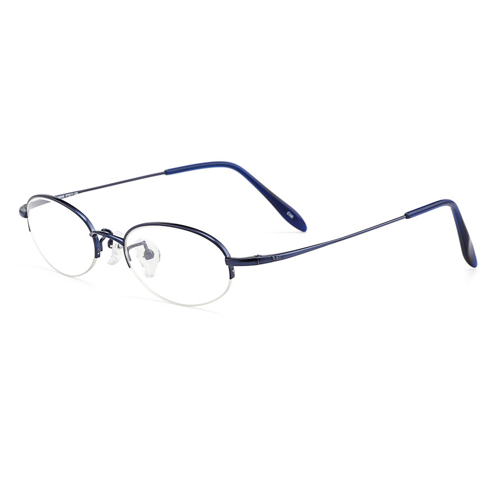 Gmei Women's Eyeglasses Semi Rim Oval Titanium Small W8005 Semi Rim Gmei Optical Default Title