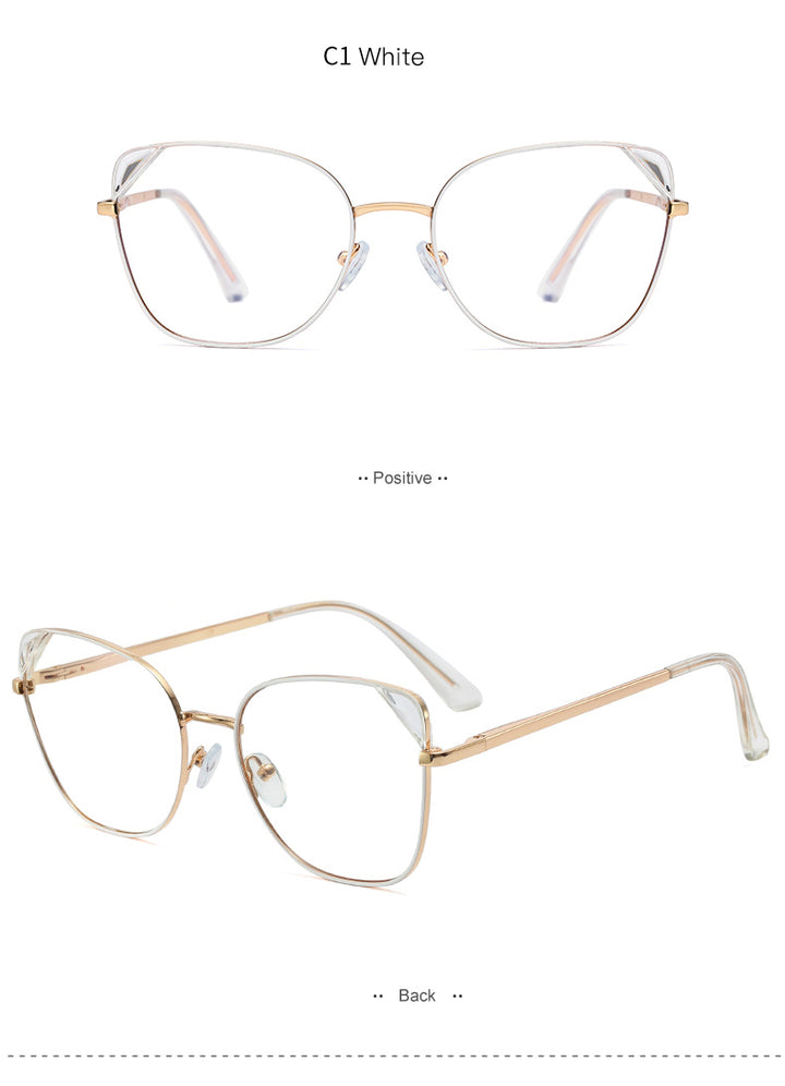 Hotony Women's Full Rim Cat Eye TR 90 Resin Alloy Frame Eyeglasses 95805 Full Rim Hotony