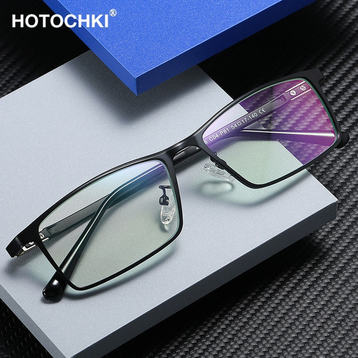 Hotochki Men's Full Rim TR-90 Resin Alloy Frame Eyeglasses T316 Full Rim Hotochki