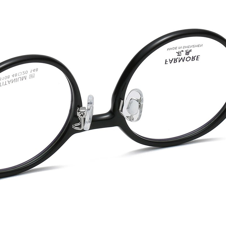 Reven Jate Unisex Full Rim Round Acetate Titanium Eyeglasses S3108 Full Rim Reven Jate