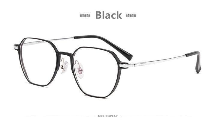 Yimaruili Unisex Full Rim Aluminum Magnesium Polygonal Frame Eyeglasses 5052 Full Rim Yimaruili Eyeglasses