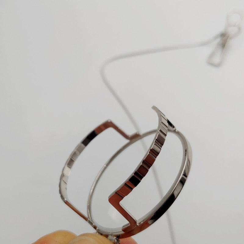 Yujo Unisex Full Rim Round Alloy Single Lens Monocle With Chain Y034 Monocle Yujo