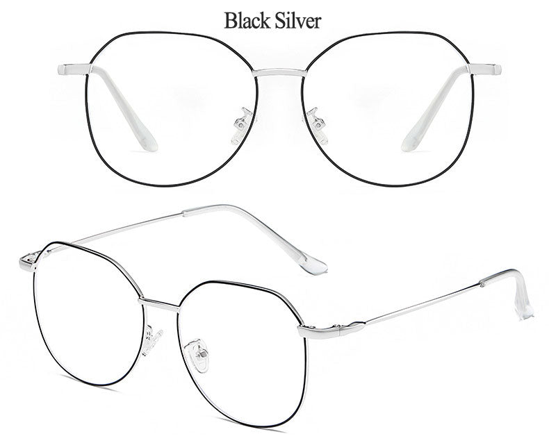 Hotony Unisex Full Rim Alloy Polygonal Frame Eyeglasses Zy9038 Full Rim Hotony