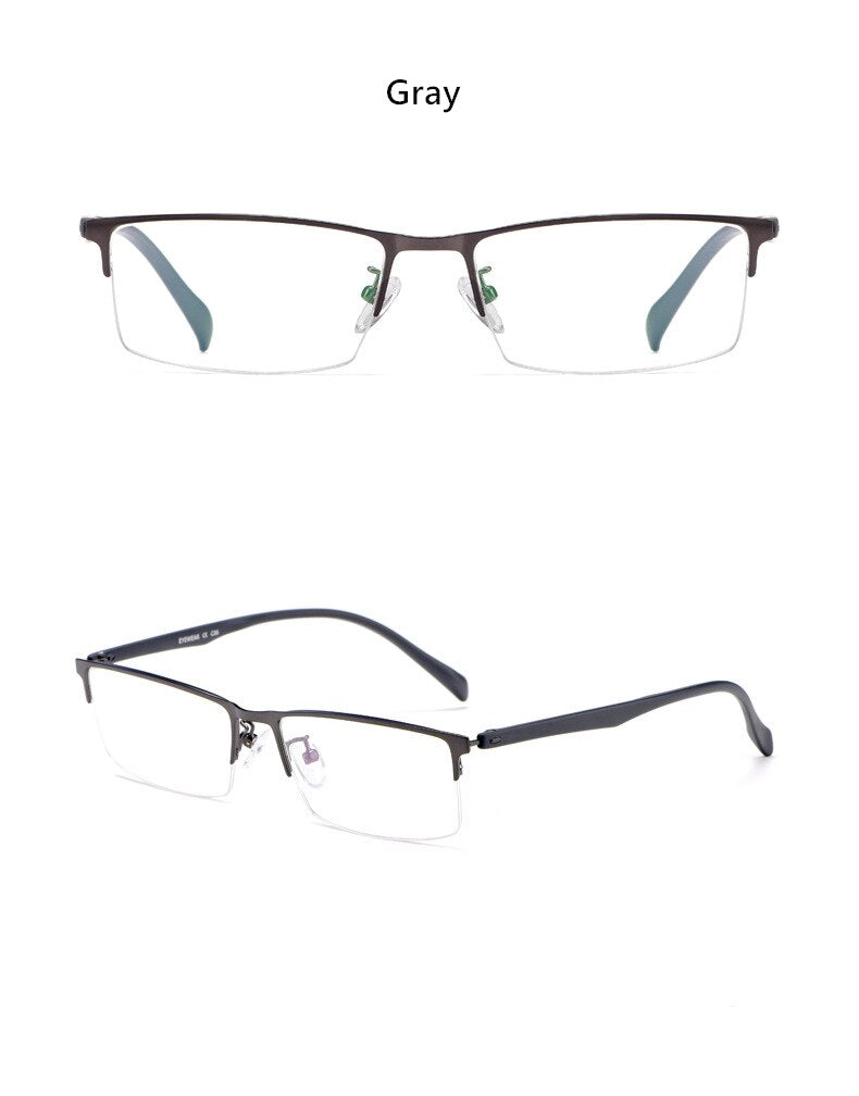 Yimaruili Men's Semi Rim Alloy Frame Eyeglasses 89032 Semi Rim Yimaruili Eyeglasses