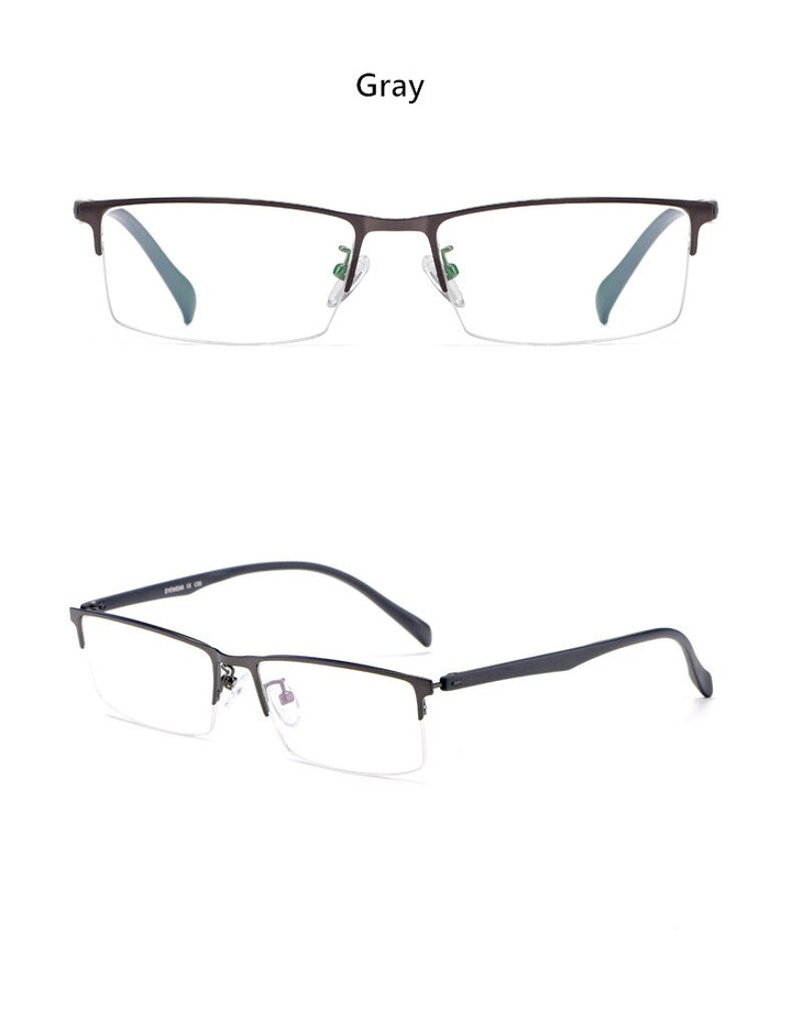 Yimaruili Men's Semi Rim Alloy Frame Eyeglasses 89032 Semi Rim Yimaruili Eyeglasses