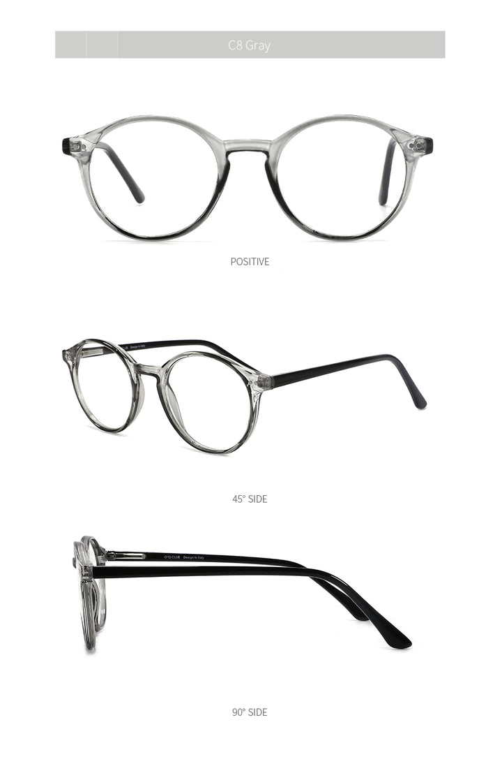 Kansept Unisex Full Rim Round Acetate Titanium Frame Eyeglasses Cp1007 Full Rim Kansept