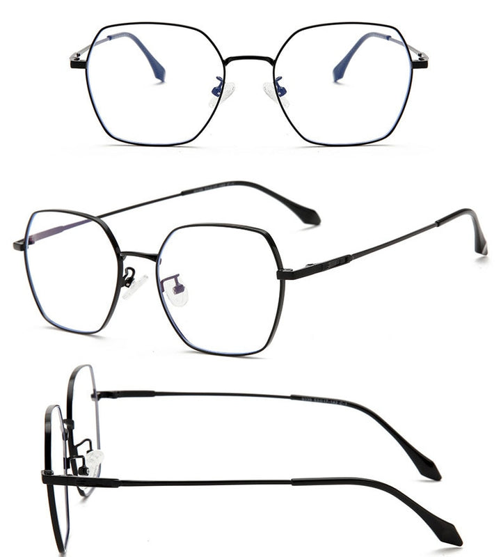 Hotochki Unisex Full Rim Alloy Frame Spring Hinge Eyeglasses 9339 Full Rim Hotochki
