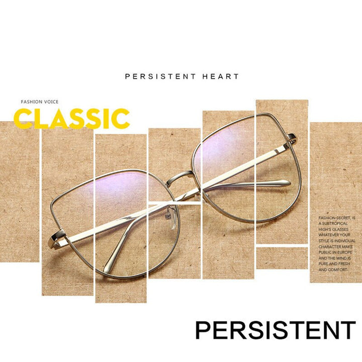 Hotony Women's Full Rim Alloy Cat Eye Frame Eyeglasses 3449 Full Rim Hotony